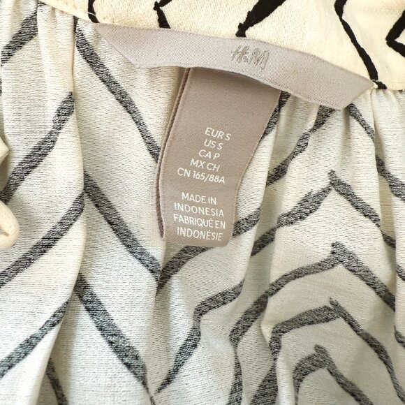 H&M Midi Cream & Black Pattern Dress - Picture 11 of 13